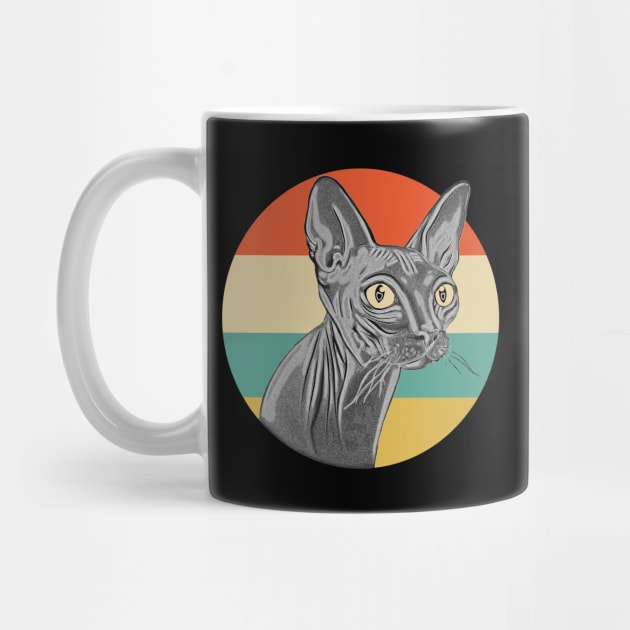 Vintage Sphynx Cat Retro Style Cute Cat Lovers Gift by HypeProjecT